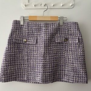 Zara Purple Tweed Mini Skirt